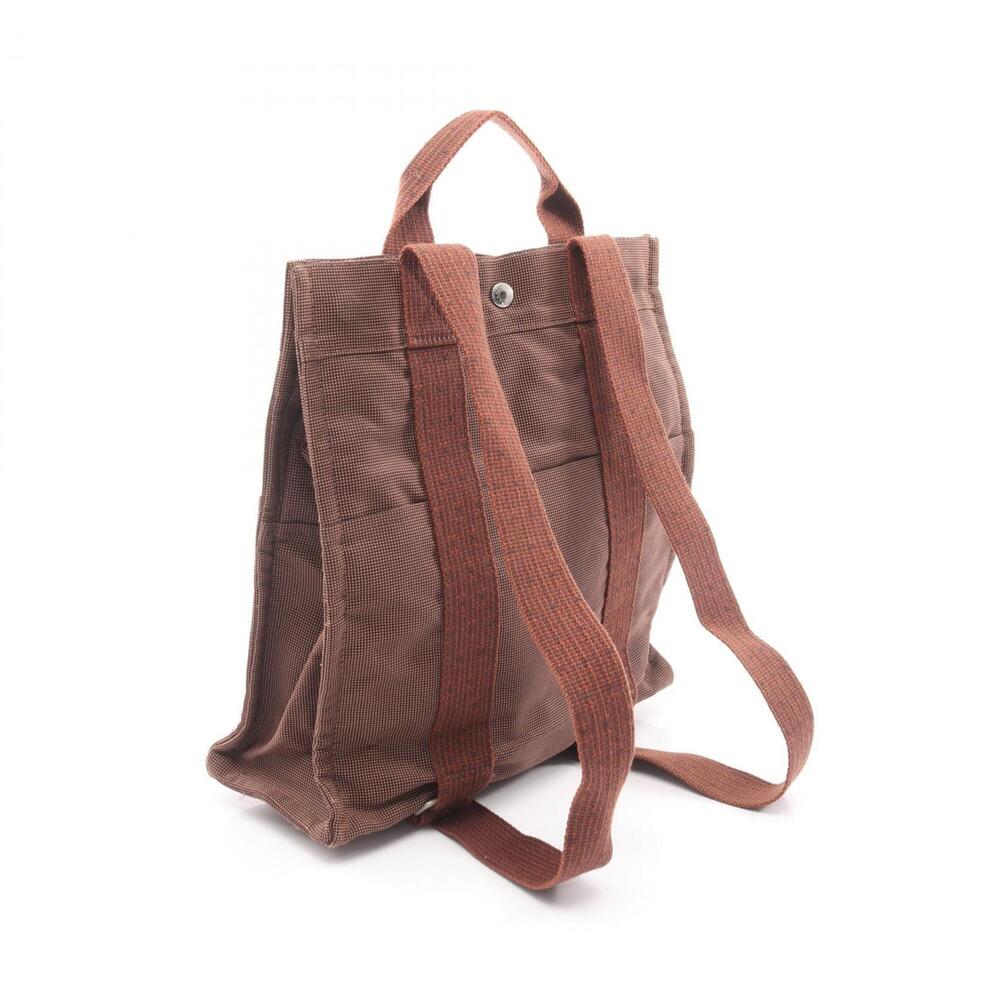 Hermes Herline Ad MM Backpack/Handbag, Nylon Canvas, Men's/Women's, Brown, 10... - Picture 2 of 9